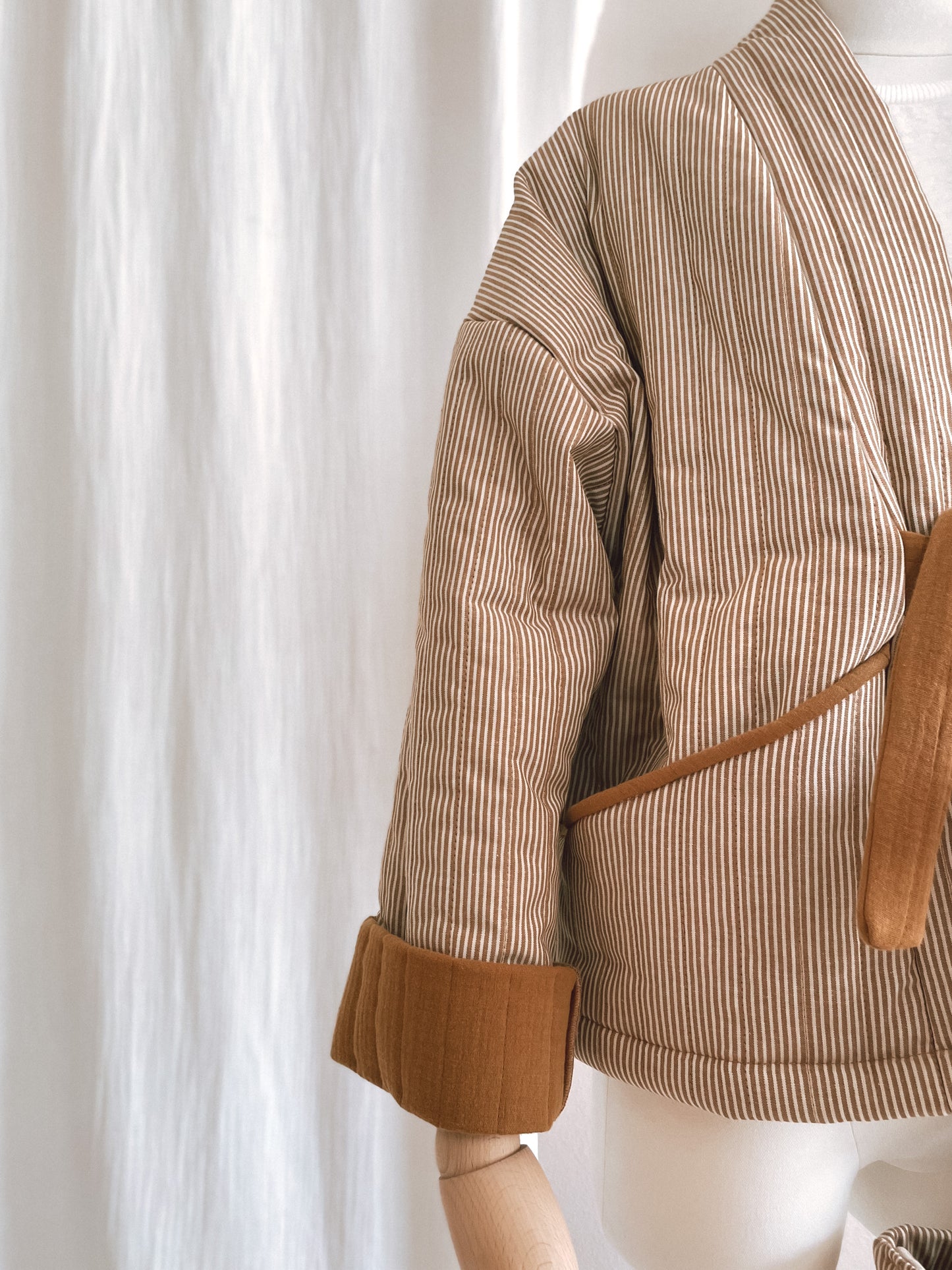 Quilted jacket / caramel stripes