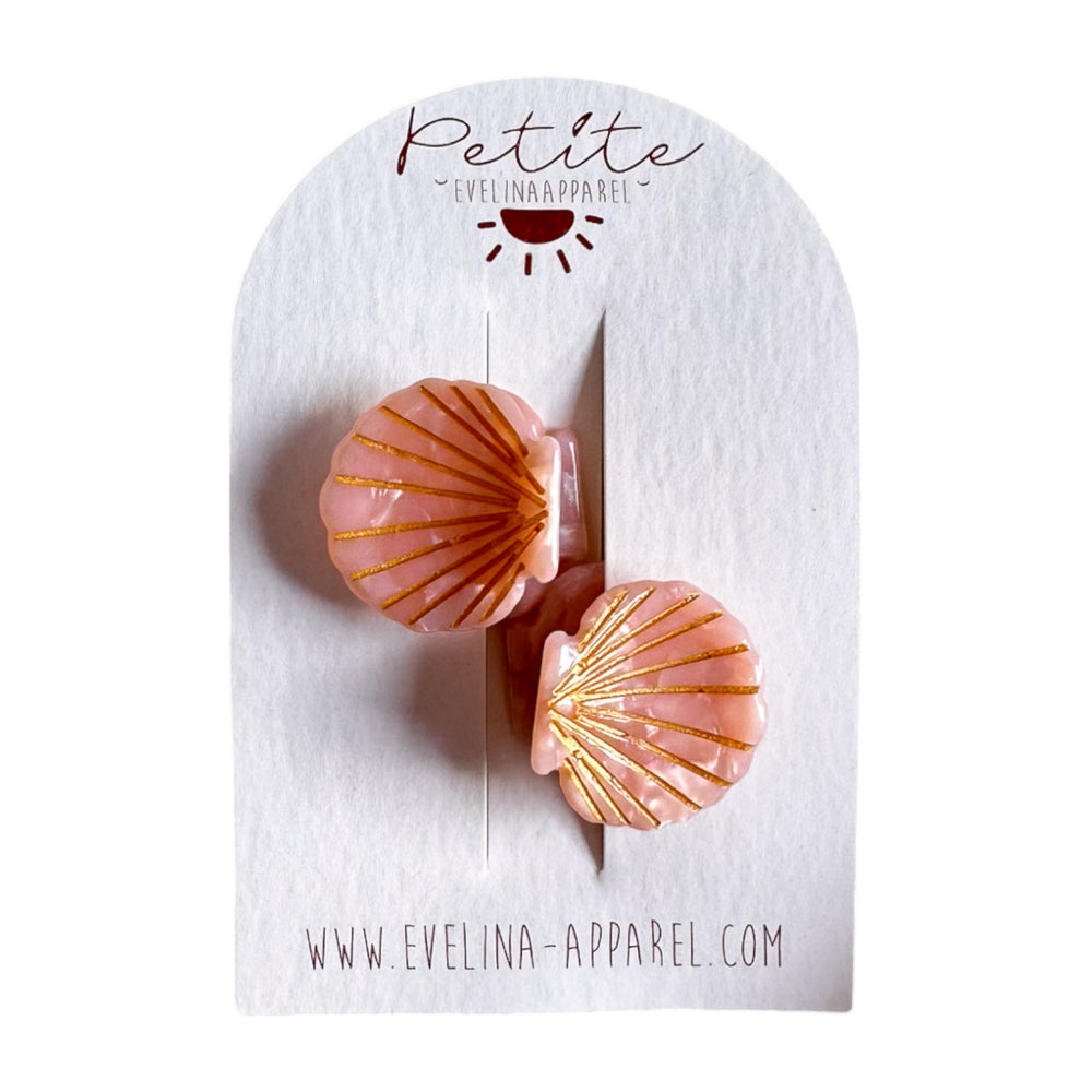 Little seashell hair claws set / peach