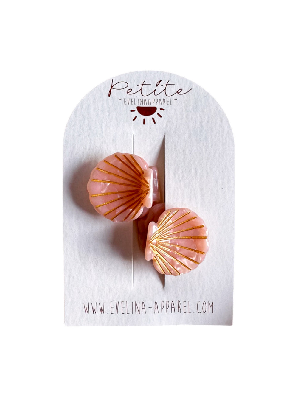 Little seashell hair claws set / peach