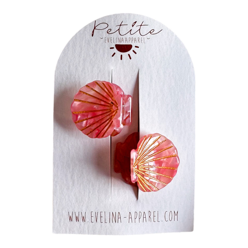 Little seashell hair claws set / coral