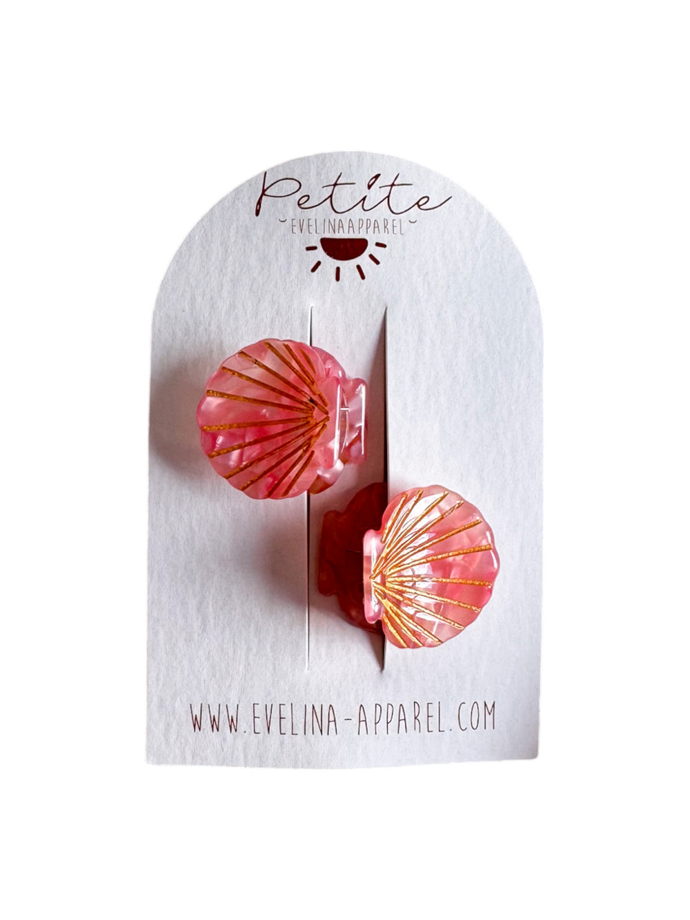 Little seashell hair claws set / coral