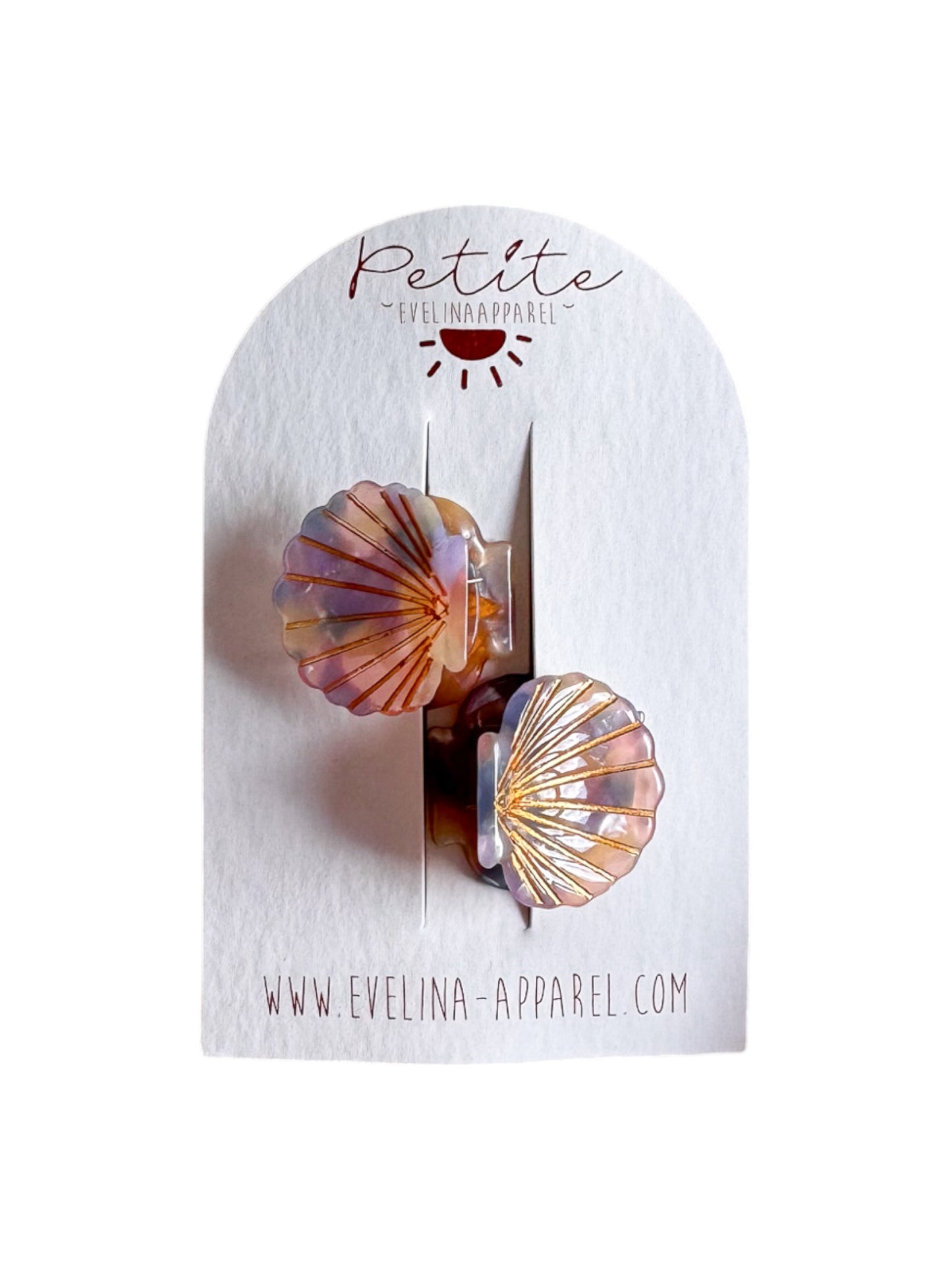 Little seashell hair claws set / violet