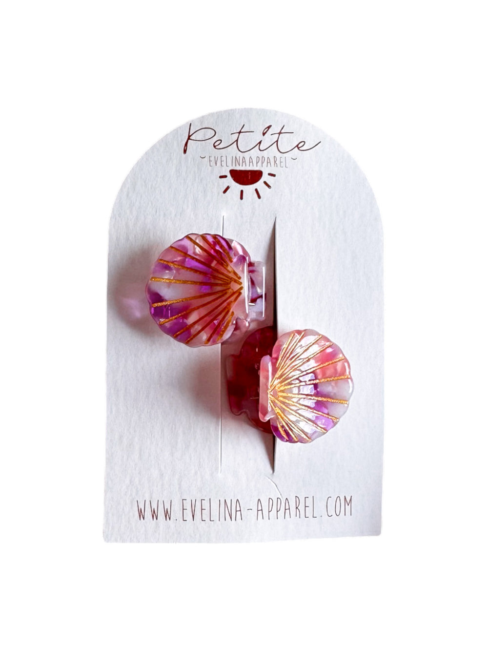 Little seashell hair claws set / fuchsia