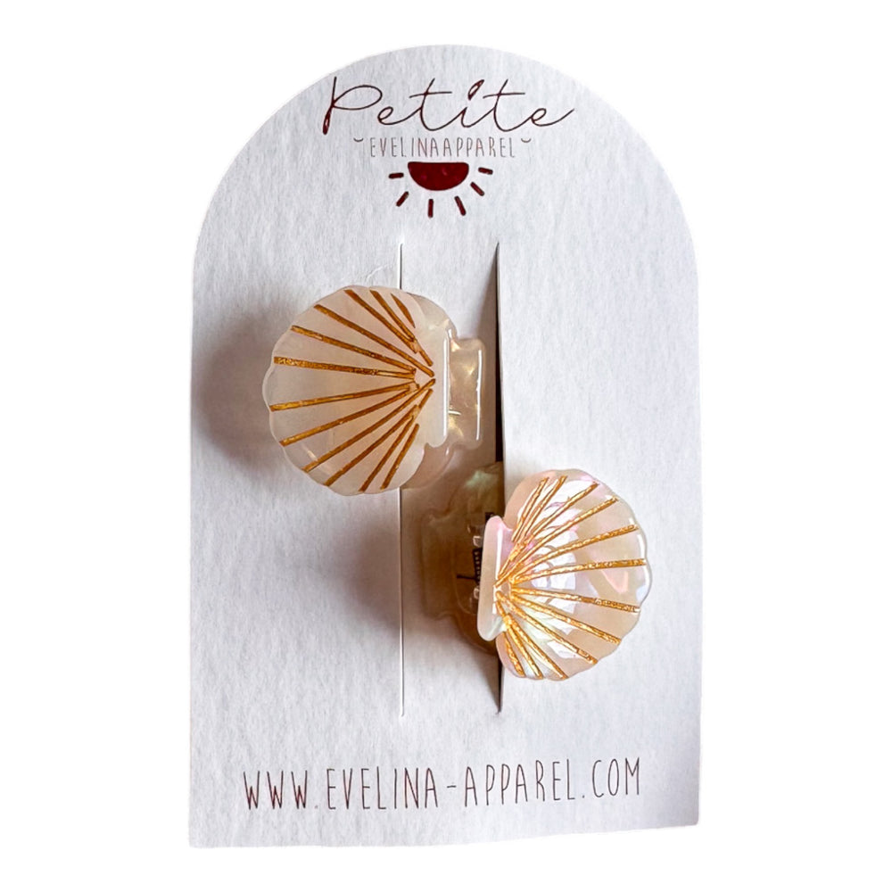 Little seashell hair claws set / pearl