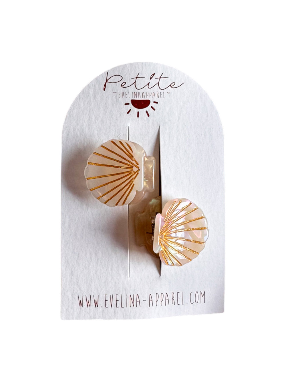 Little seashell hair claws set / pearl