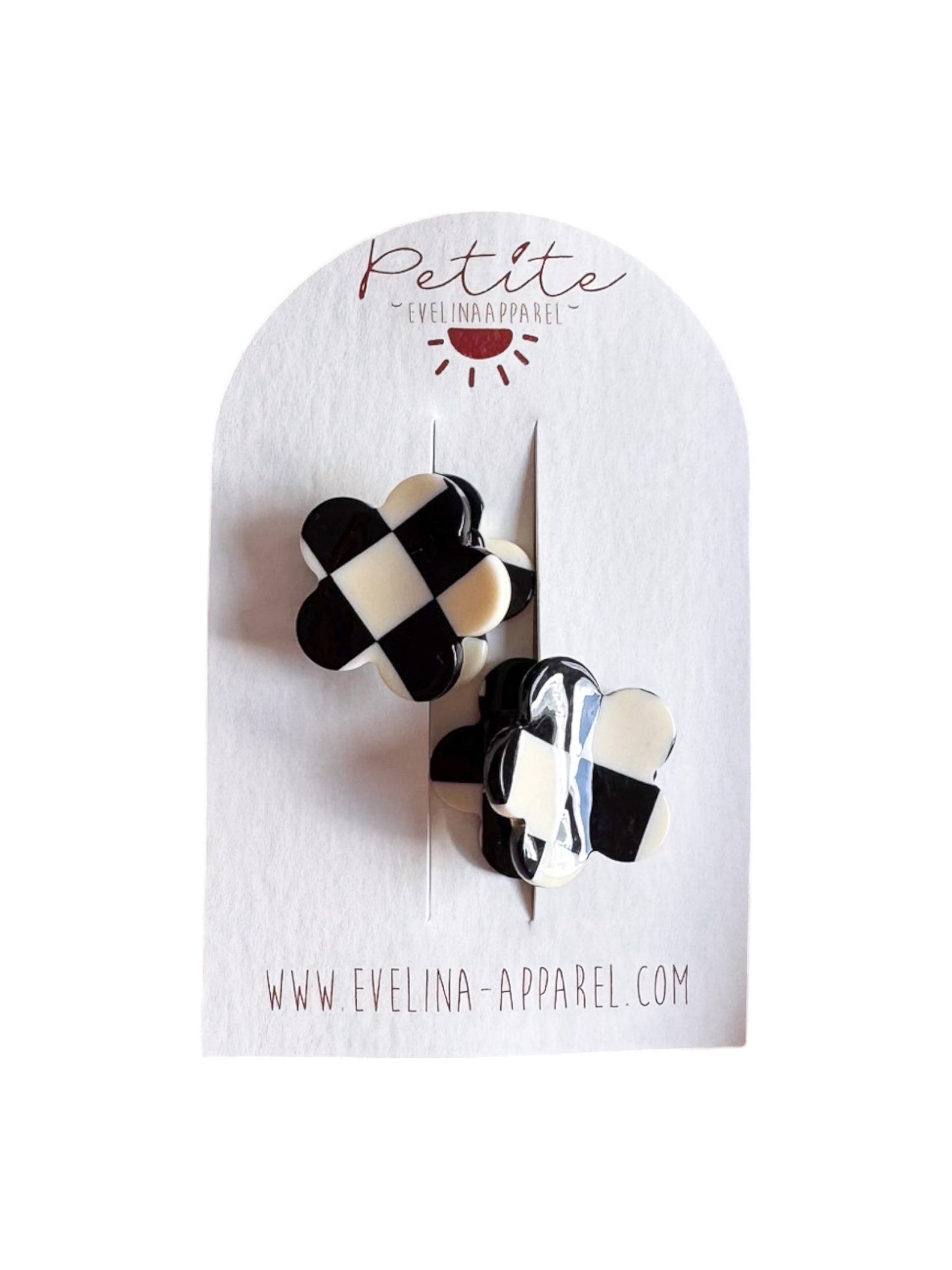 Little flower hair claws set / black & white