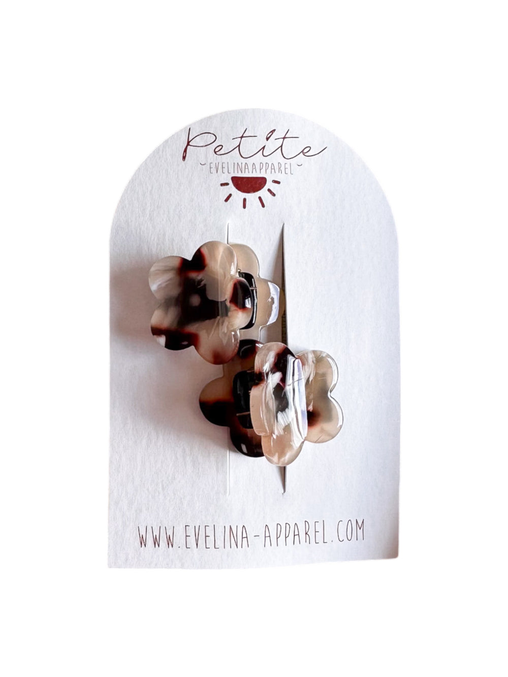 Little flower hair claws set / creamy chocolate