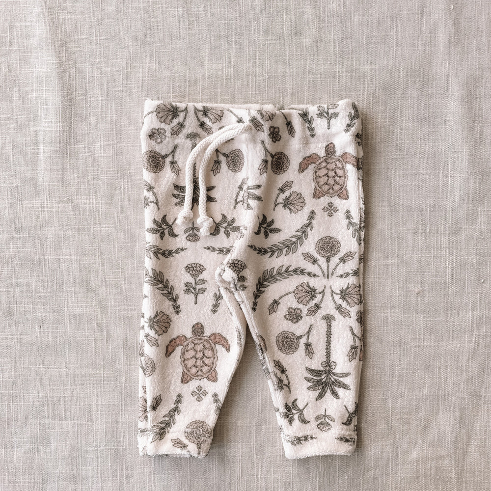 Terry leggings / oriental turtles