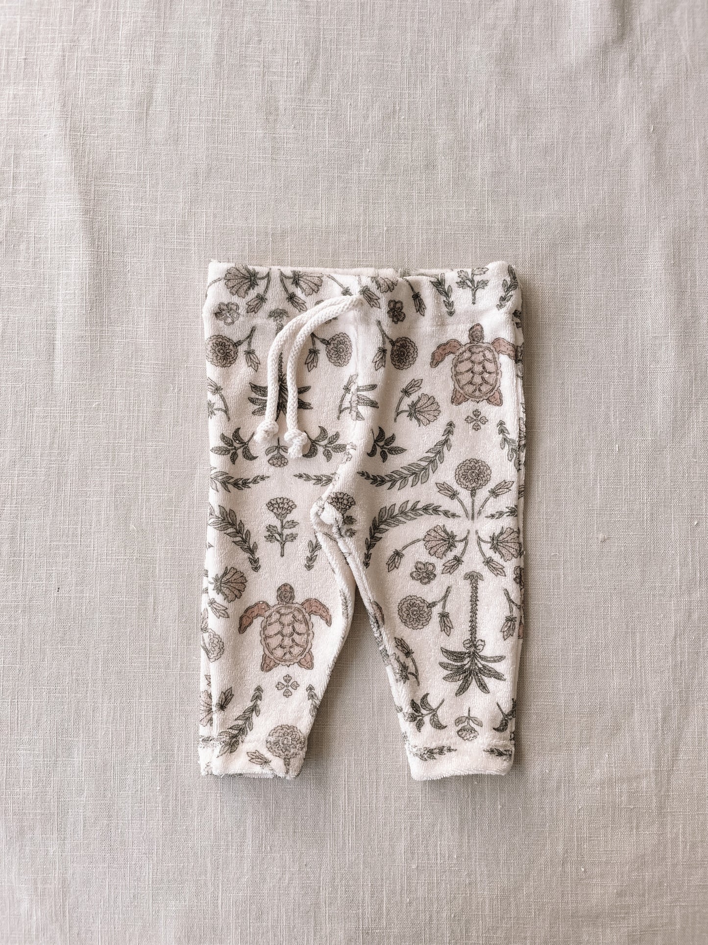 Terry leggings / oriental turtles