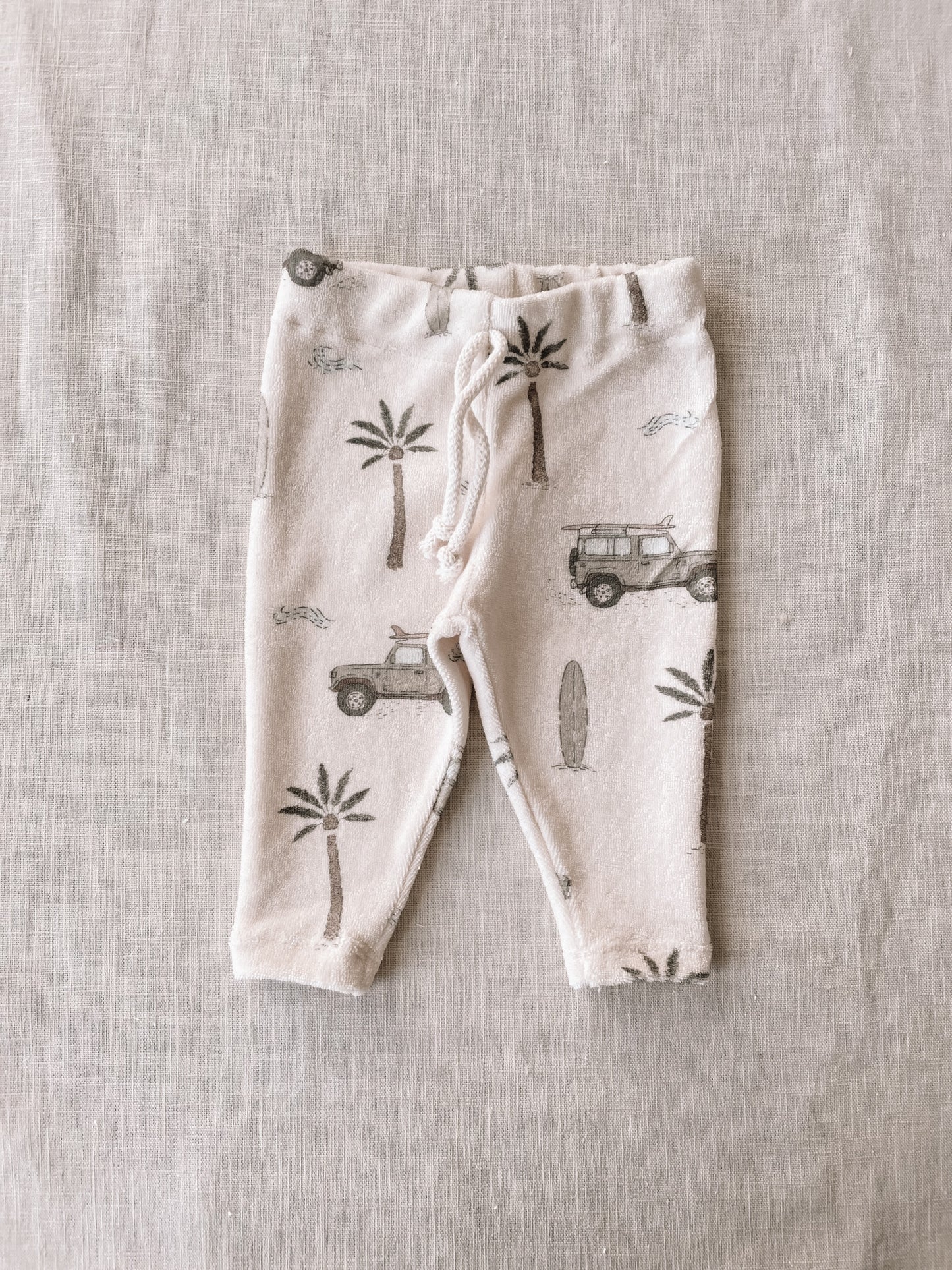 Terry leggings / cars & palms