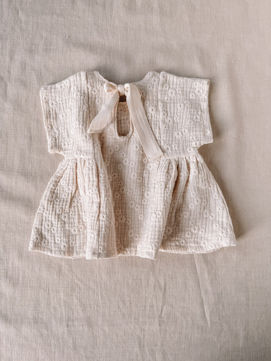 Malia baby dress / embroidered ecru