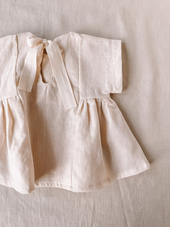 Malia baby dress / linen - milk
