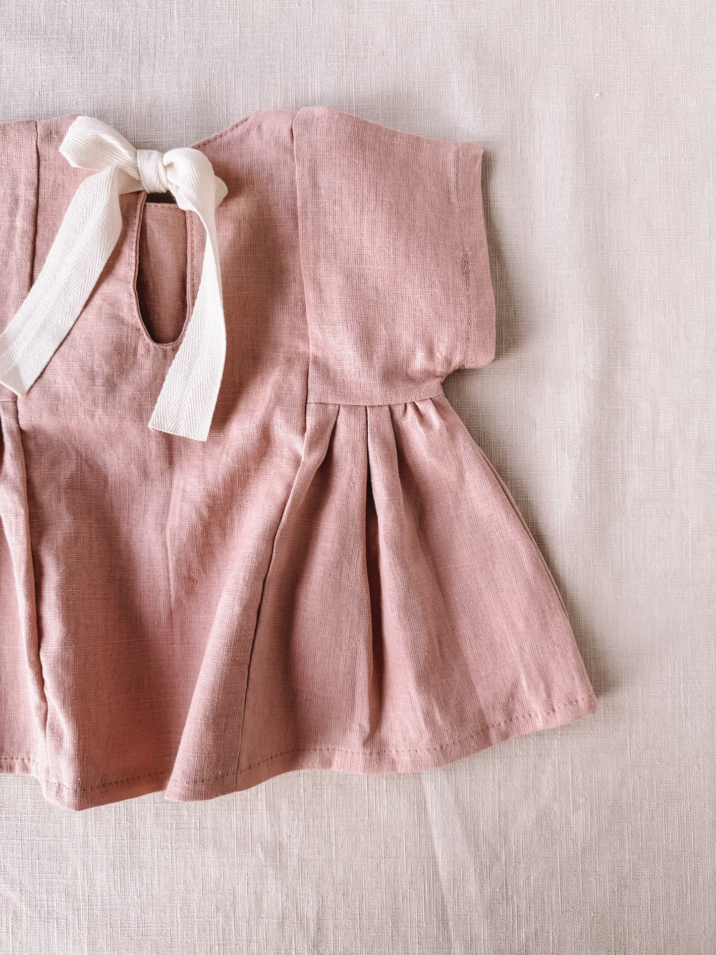 Malia baby dress / linen - vintage rose