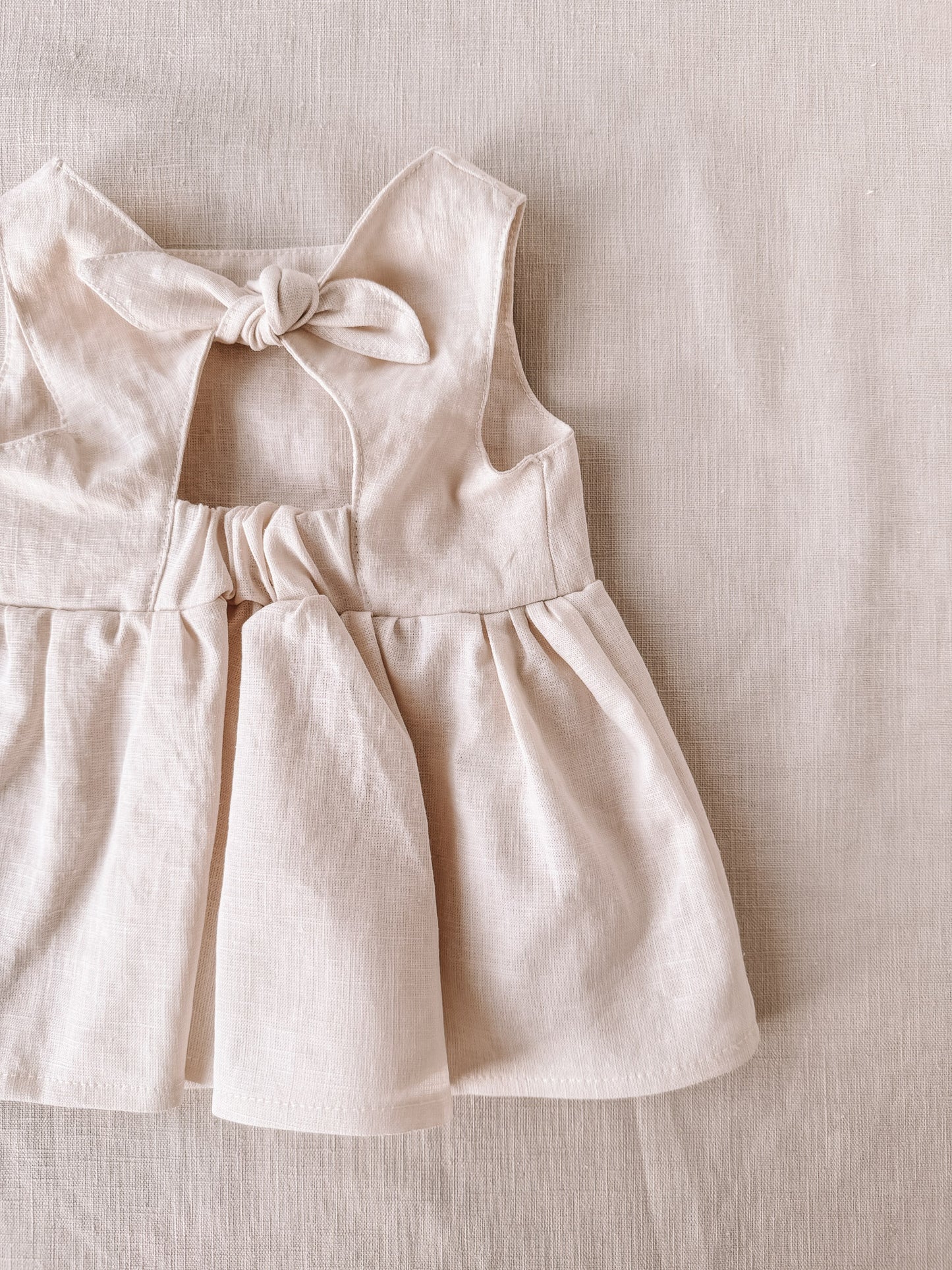 Arabella baby dress / linen - milk