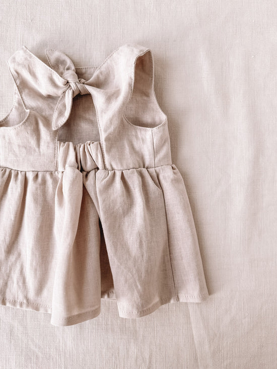 Arabella baby dress / linen - light beige