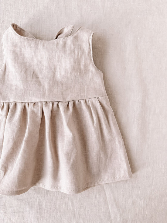 Arabella baby dress / linen - light beige