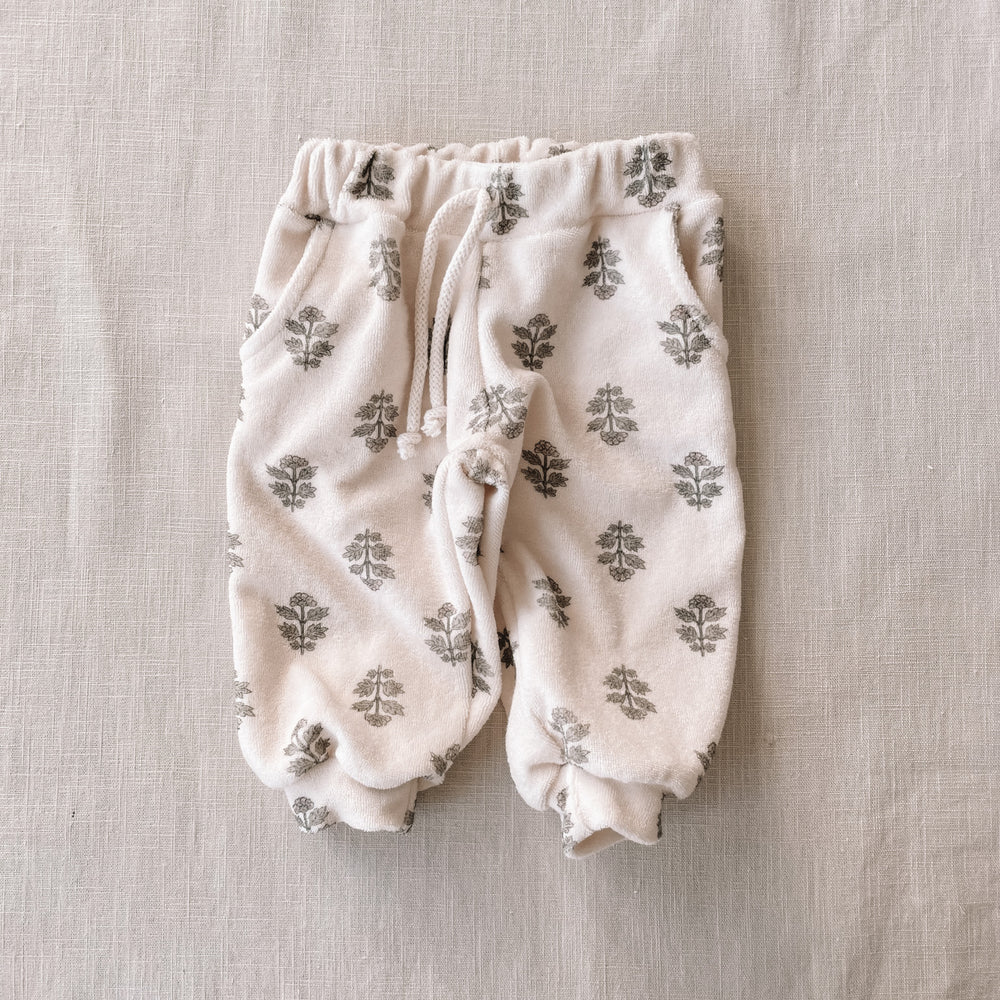 Terry sweatpants / just floral