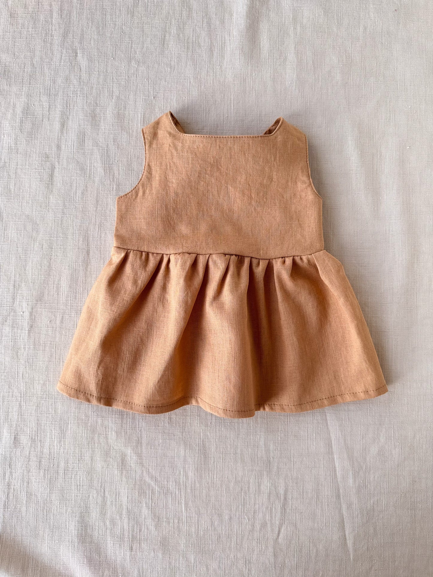 Arabella baby dress / linen - cinnamon