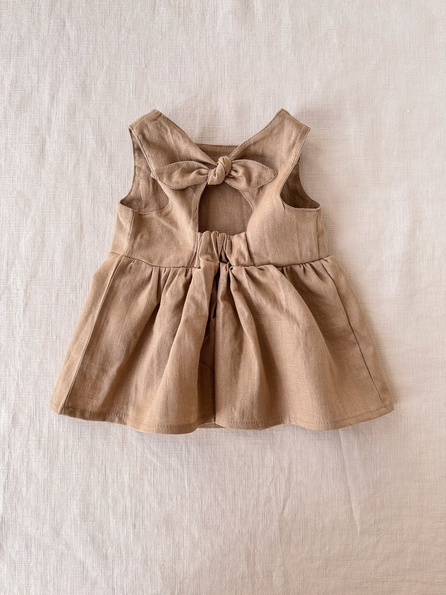 Arabella baby dress / linen - khaki