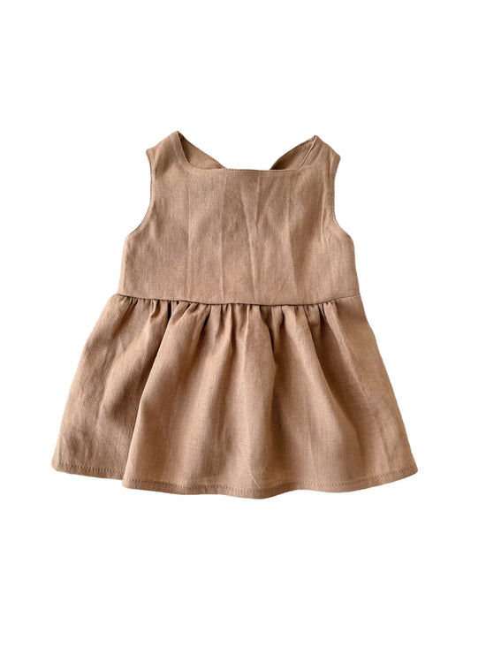 Arabella baby dress / linen - khaki