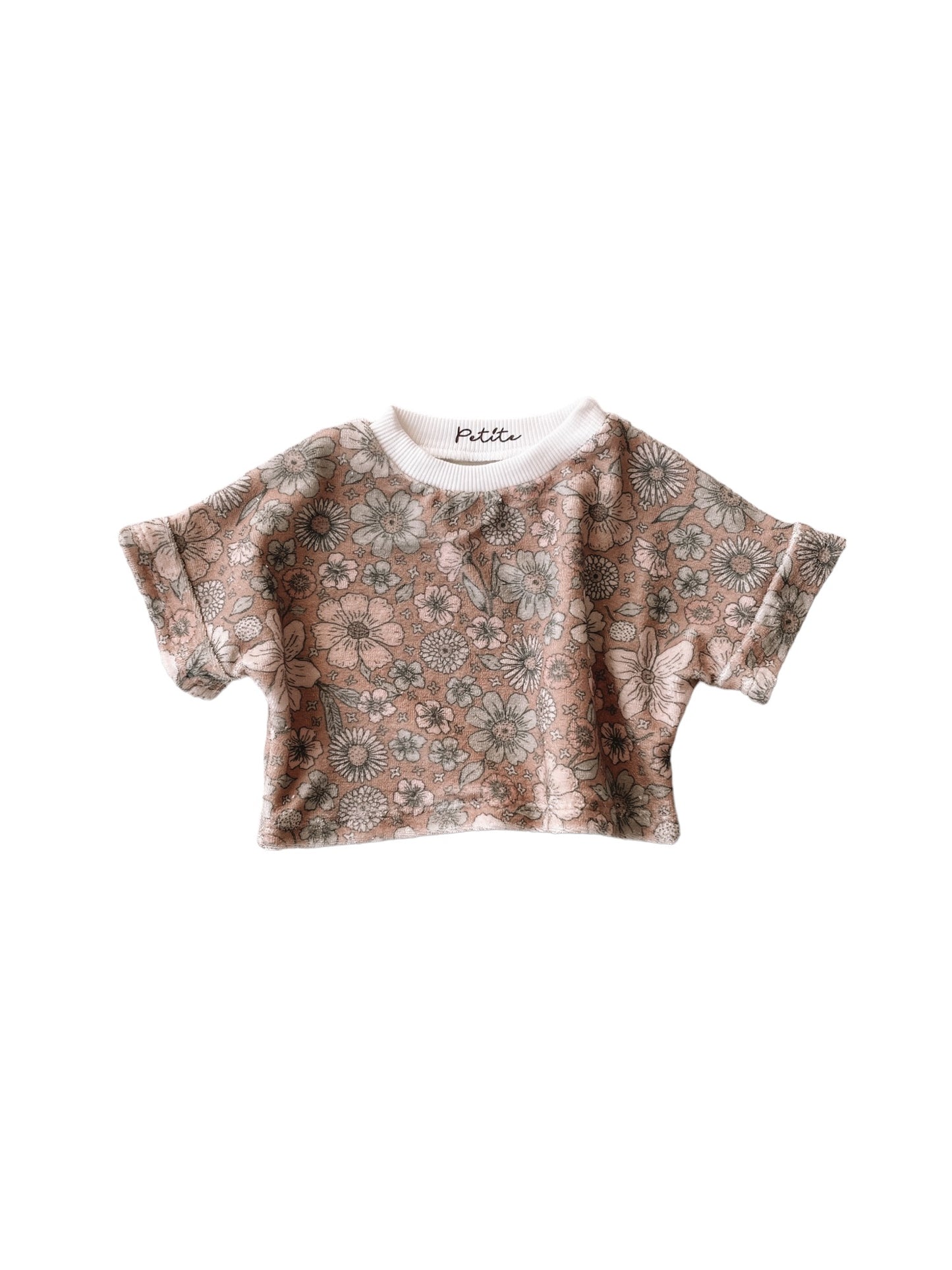Terry t-shirt / bold floral caramel