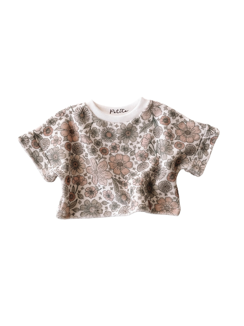 Terry t-shirt / bold floral ecru