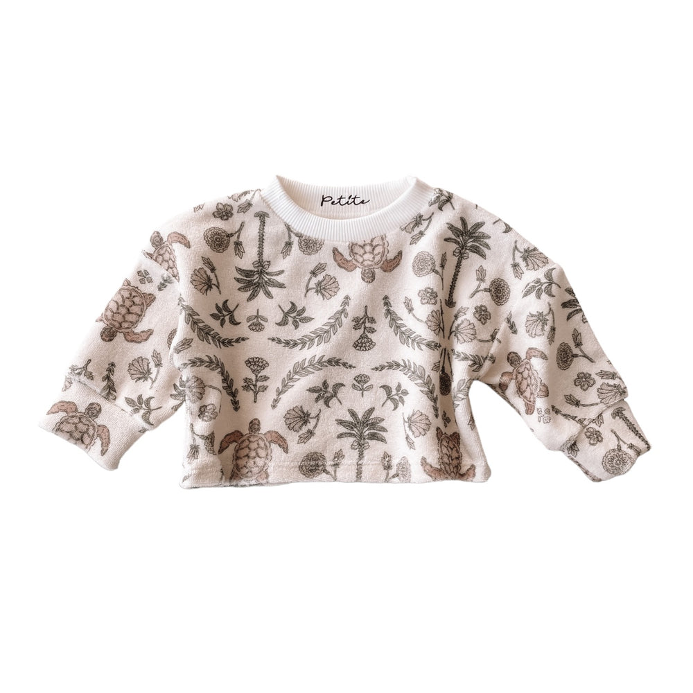 Terry sweater / oriental turtles