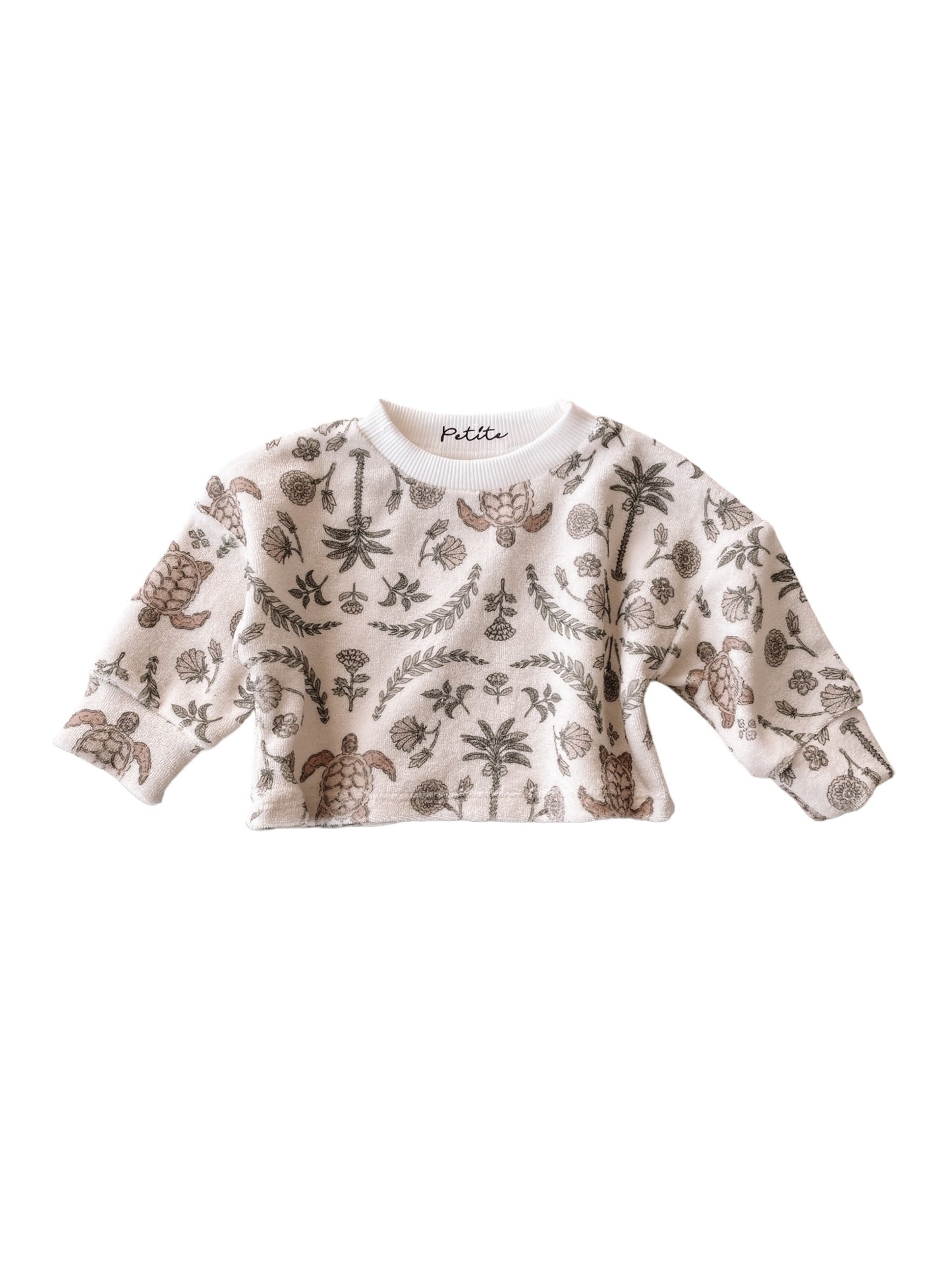 Terry sweater / oriental turtles