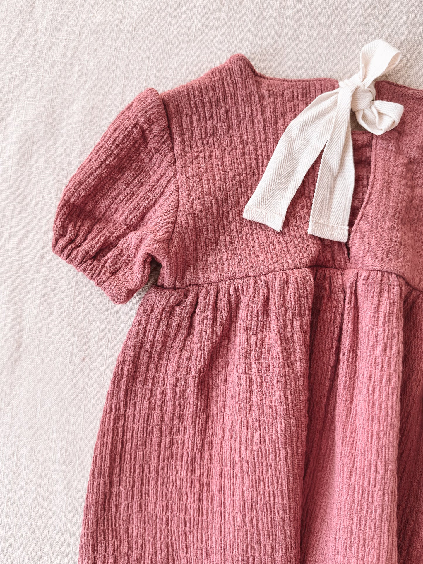 Florence baby dress / pink clay