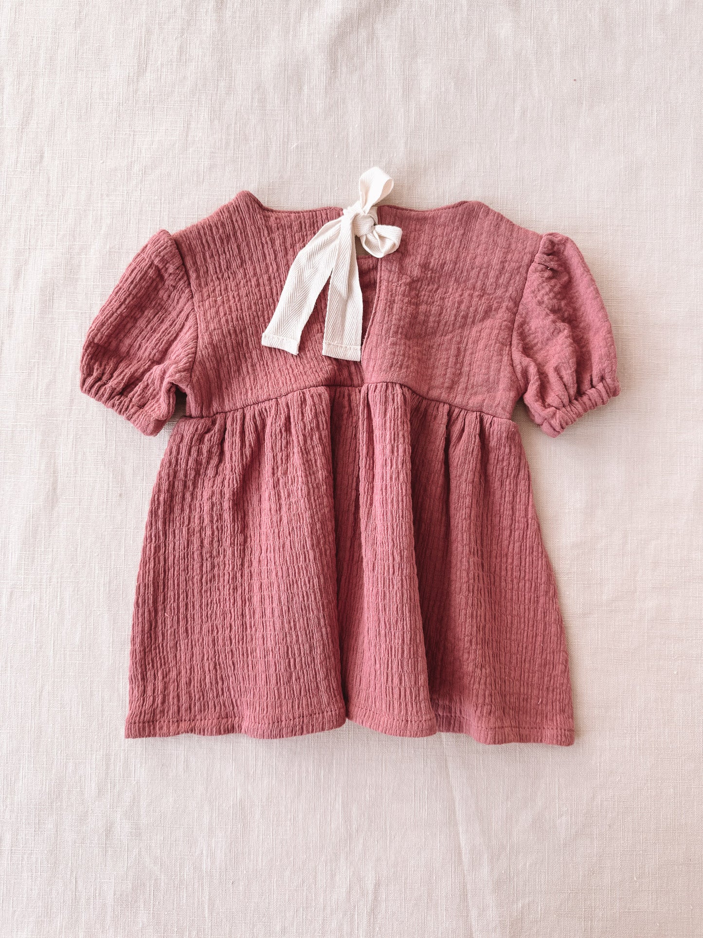 Florence baby dress / pink clay