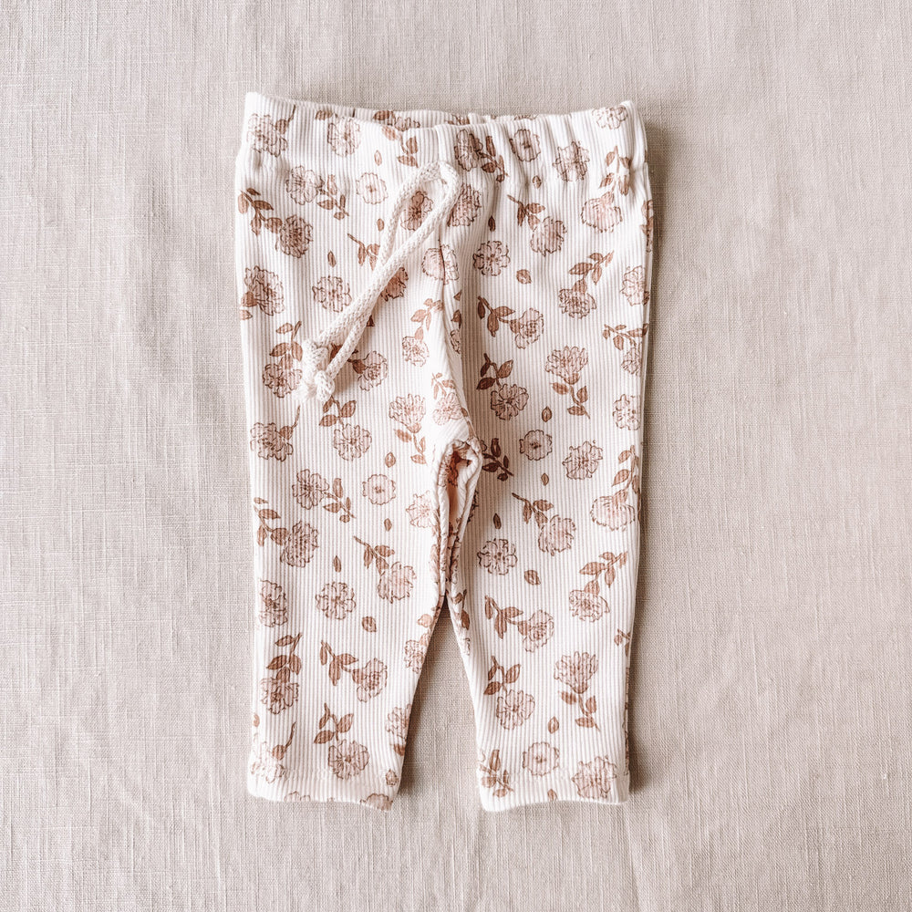 Ribbed Baby leggings/ blossom