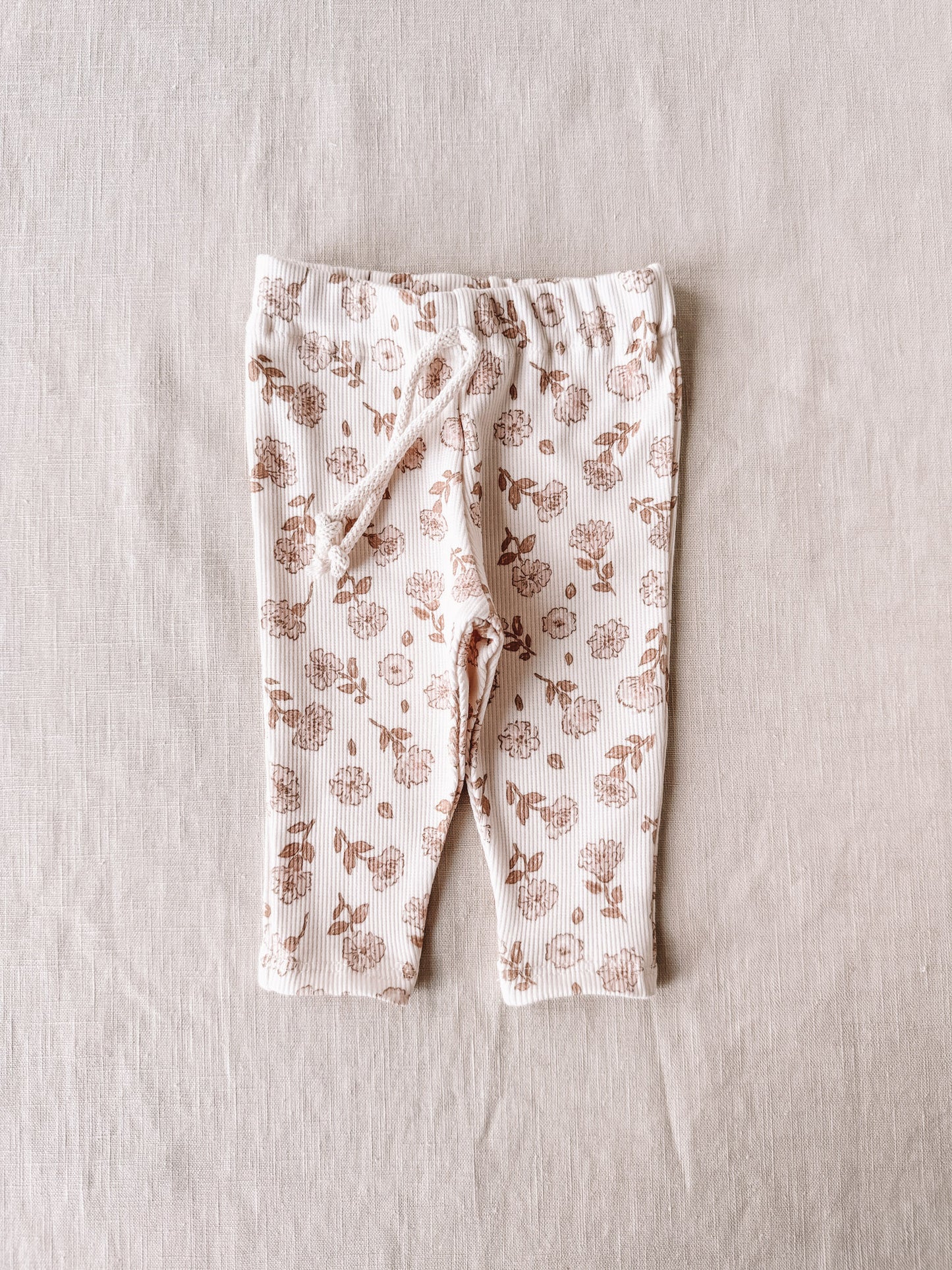 Ribbed Baby leggings/ blossom
