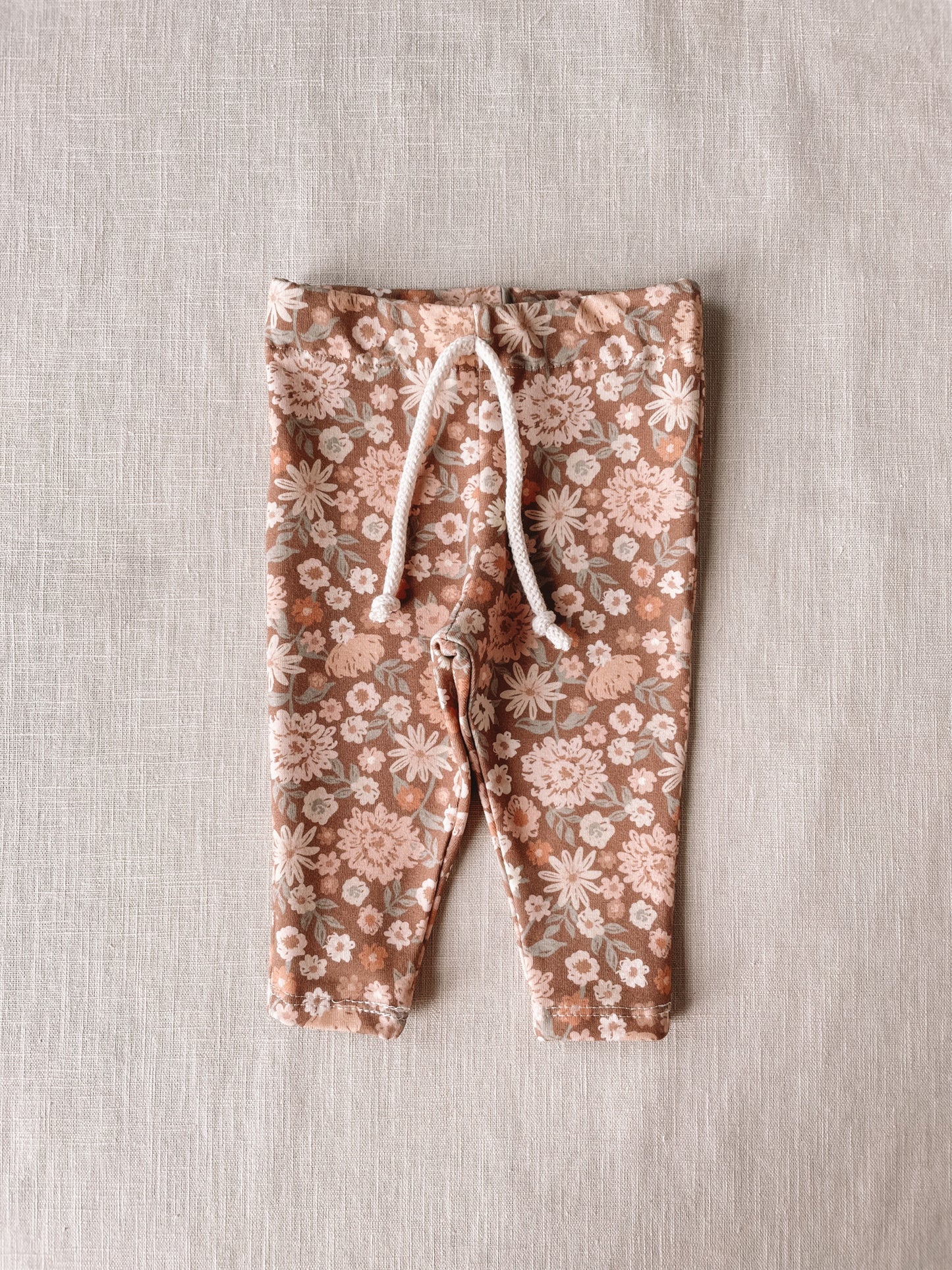 Baby leggings/ chocolate floral