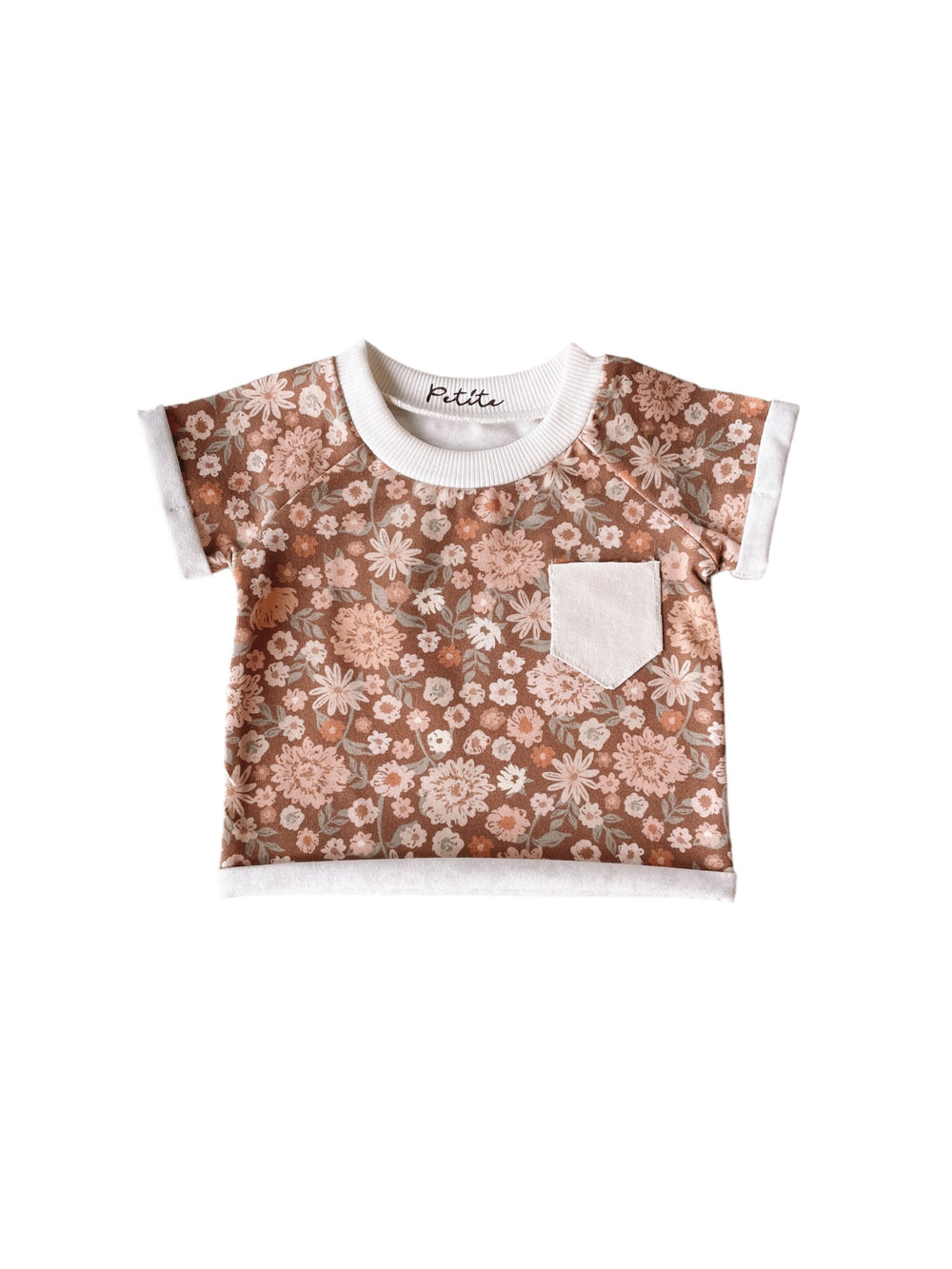 Jersey t-shirt / chocolate floral