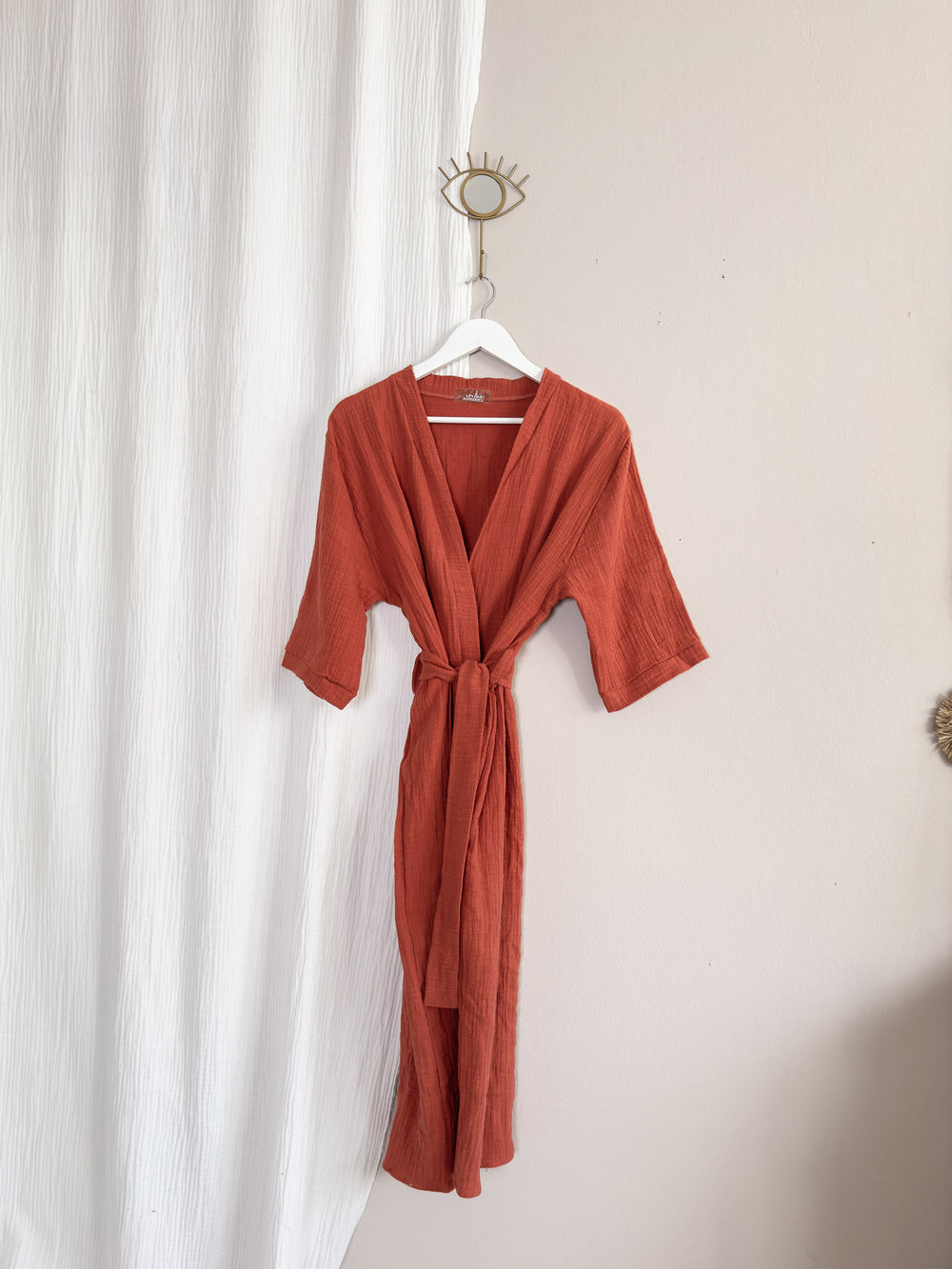 Muslin robe / burnt orange