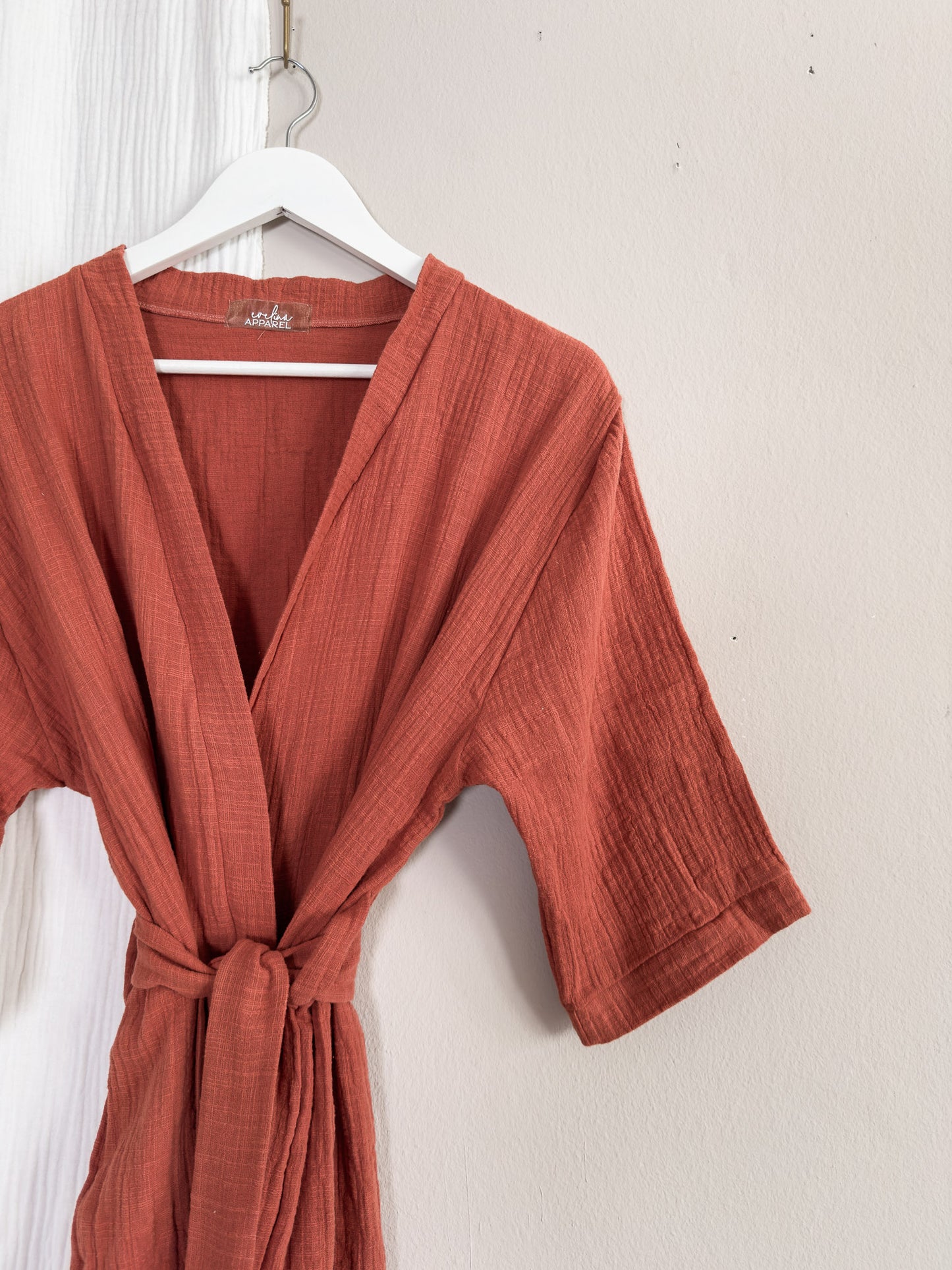 Muslin robe / burnt orange