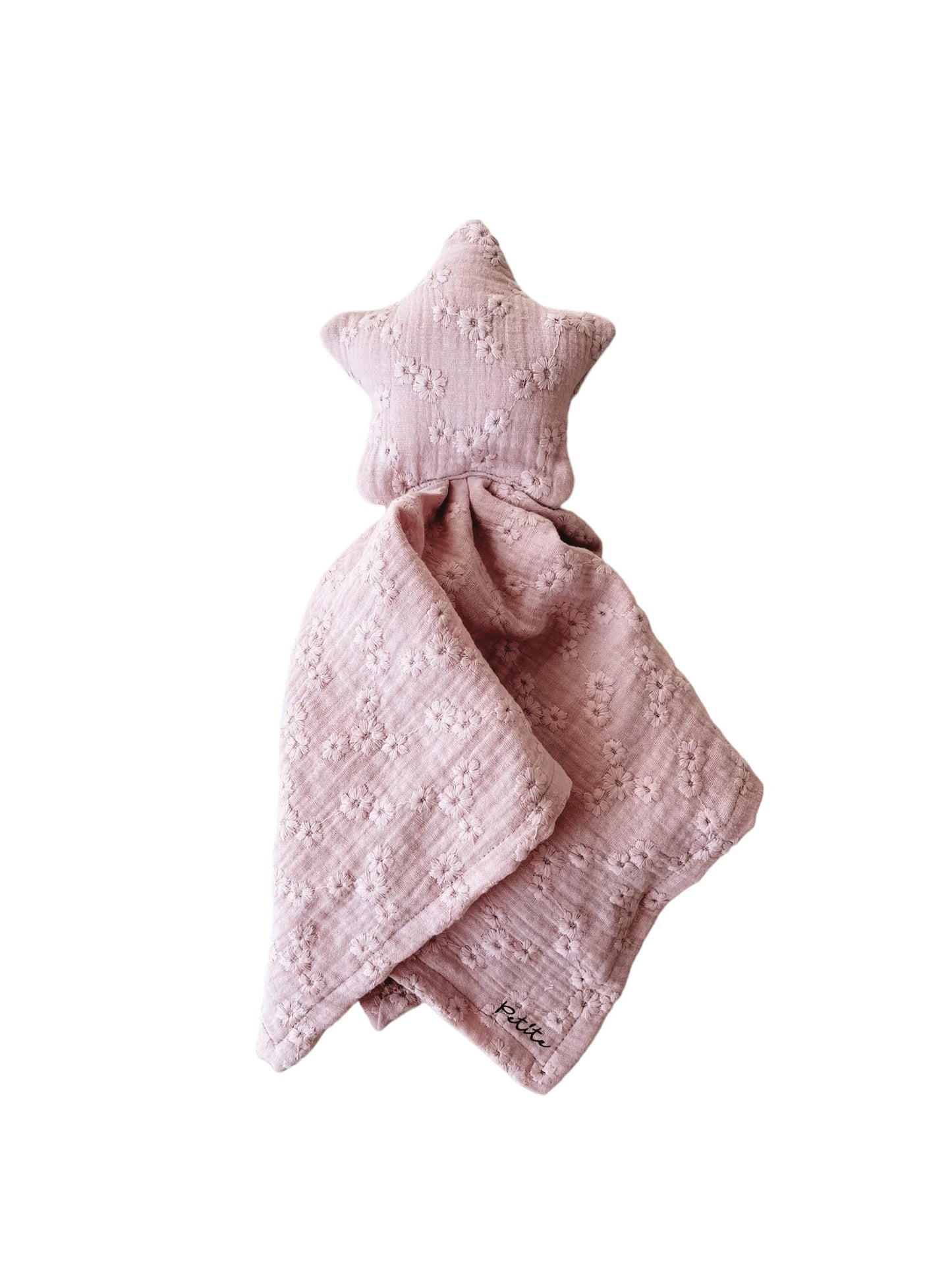 Little star cuddle cloth / embroidered blush