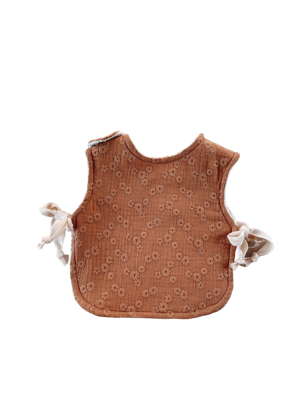 Baby & toddler bib / embroidered caramel