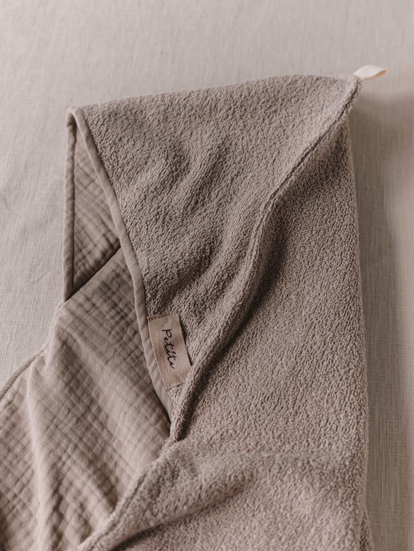 Baby Hooded towel  /  Dark beige