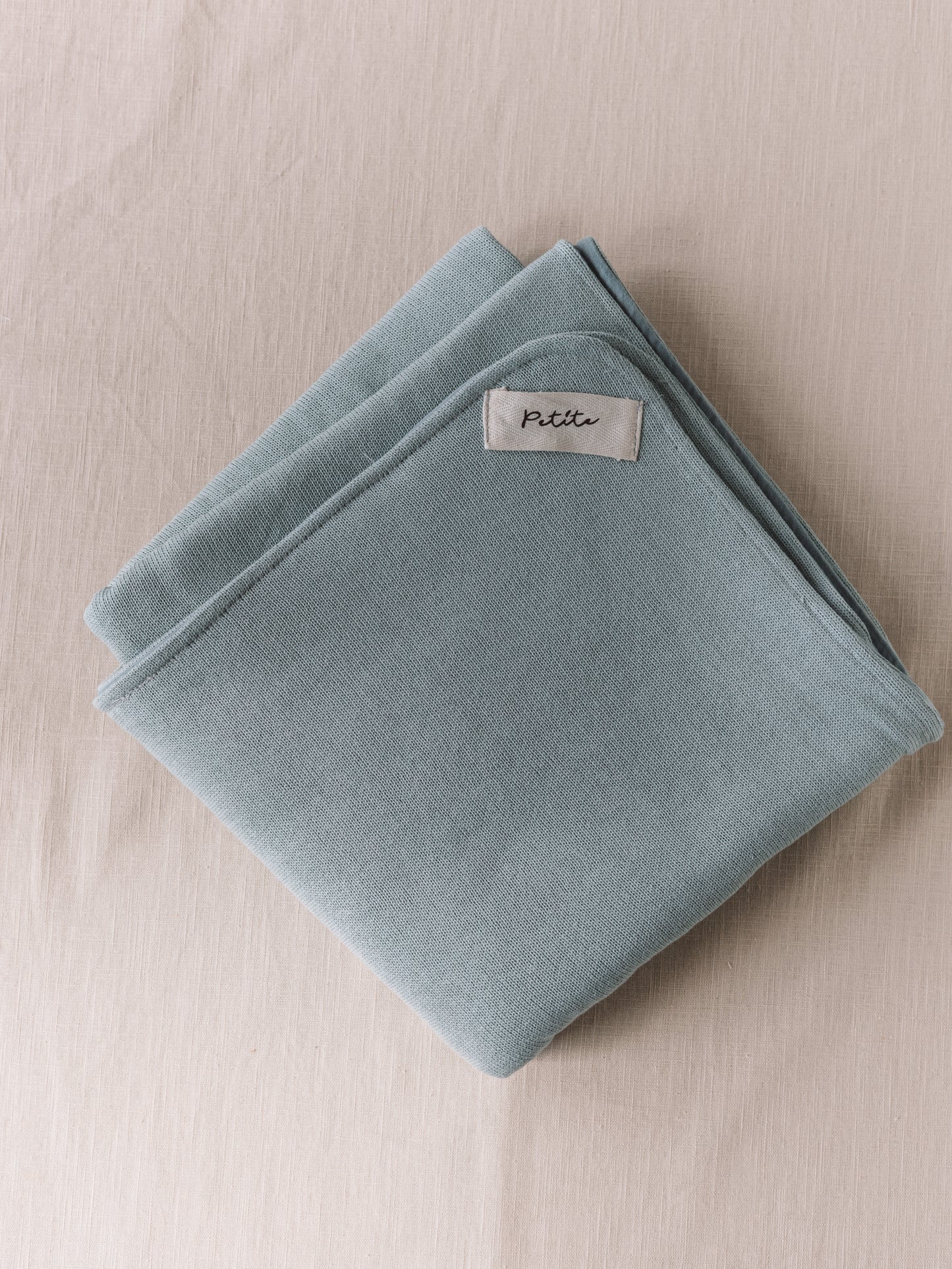 Knit + Muslin Blanket / dusty blue
