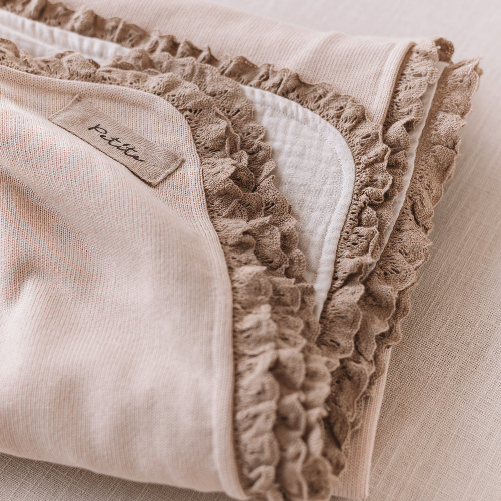 
                      
                        Knit + Muslin Blanket /  light beige + lace
                      
                    