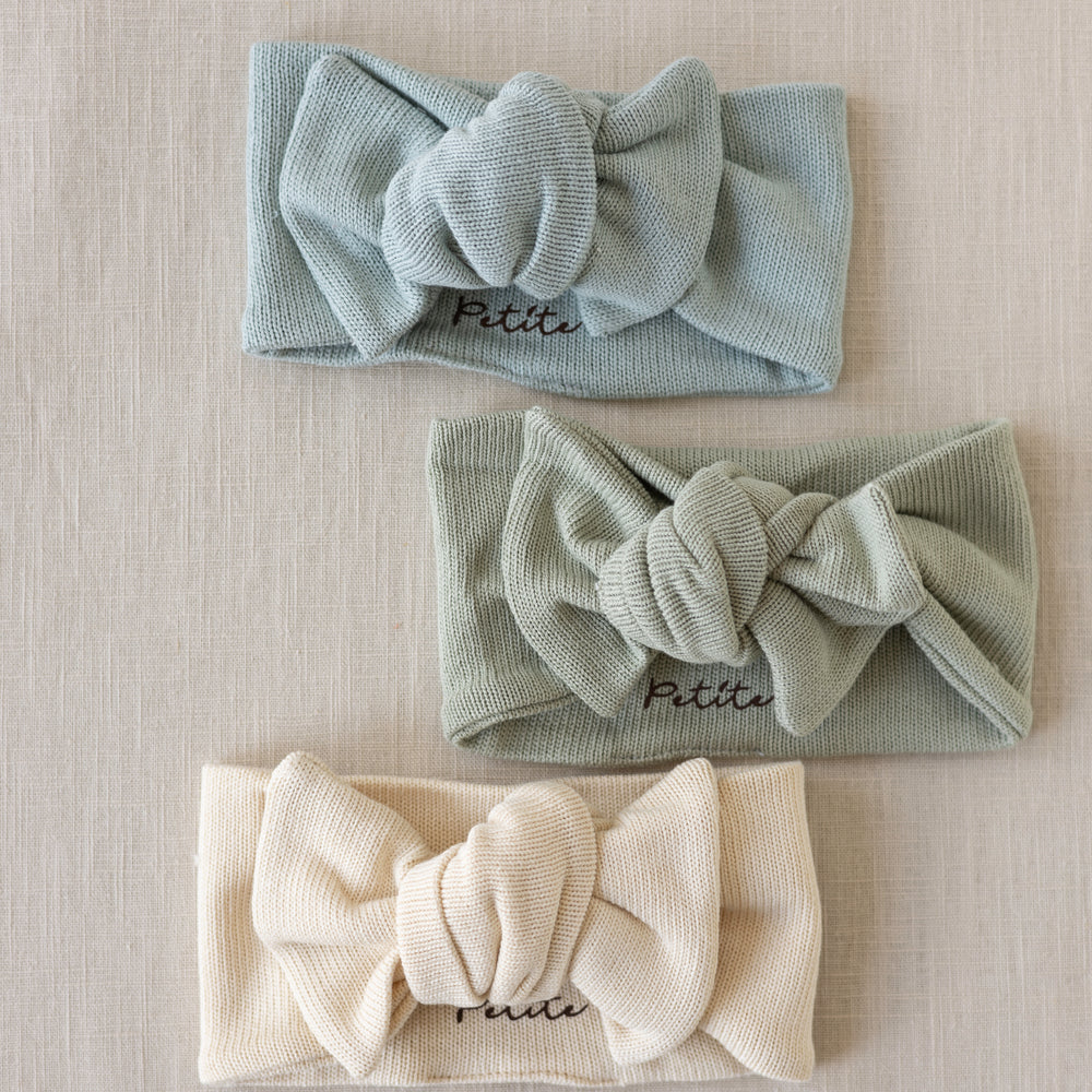 Bow headband / pastel knit