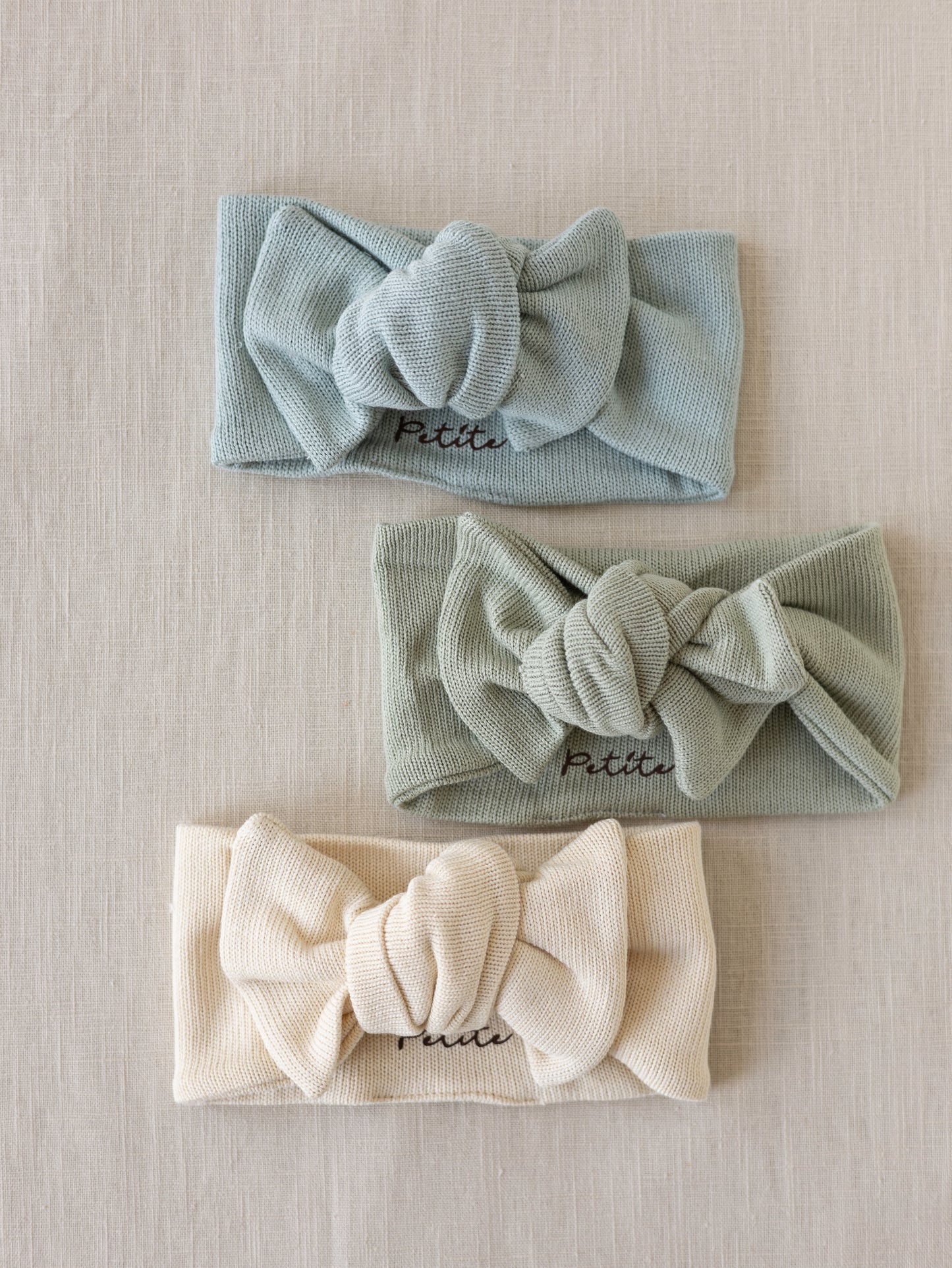 Bow headband / pastel knit