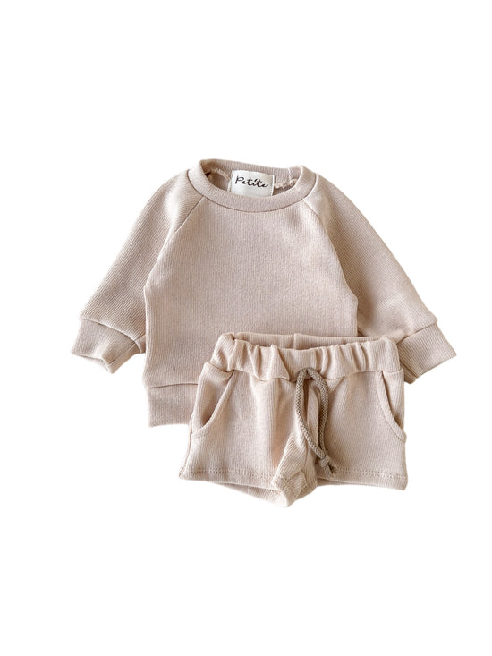 Knit shorts / light beige