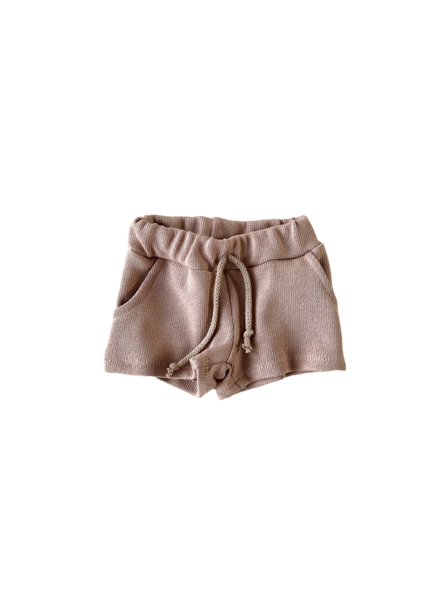 Knit shorts / dark beige