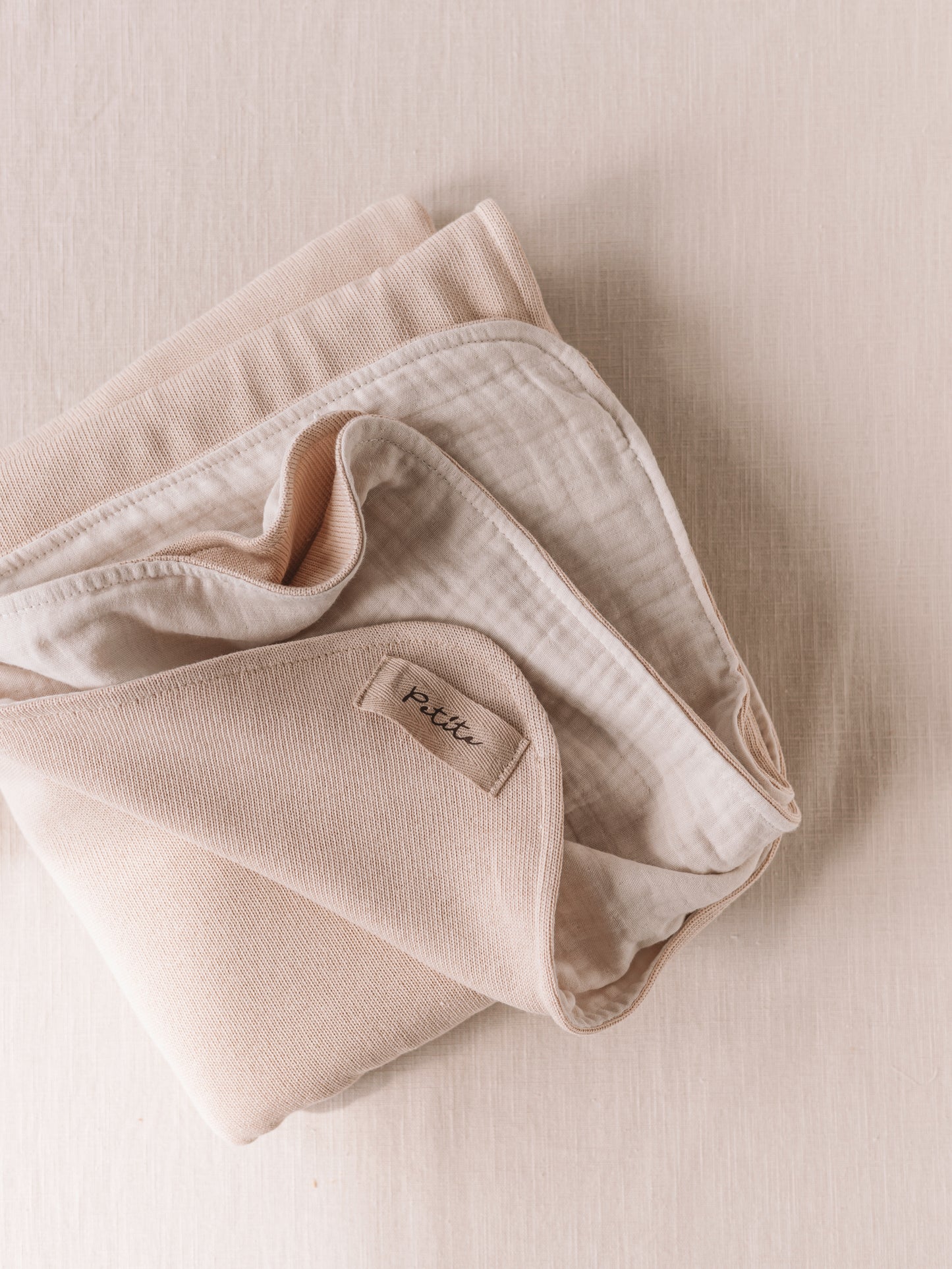 Knit + Muslin Blanket / light beige