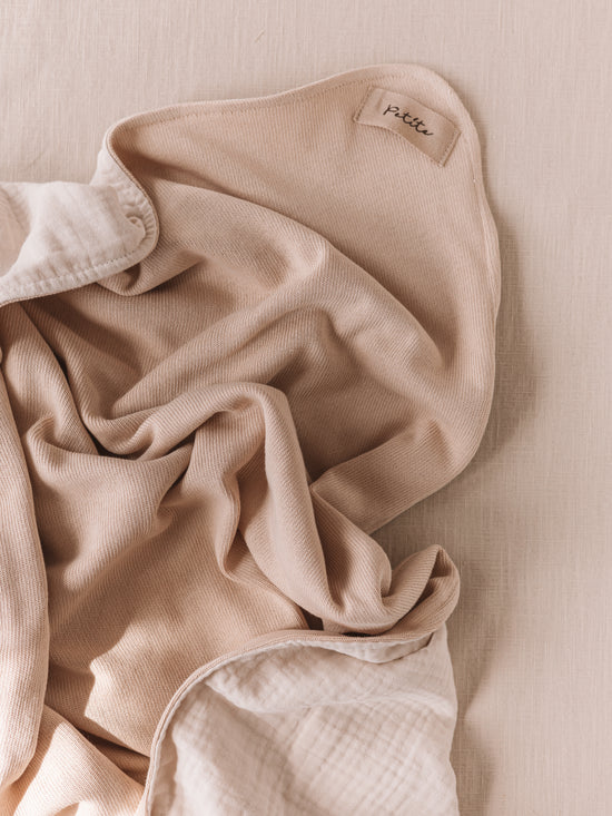 Knit + Muslin Blanket / light beige