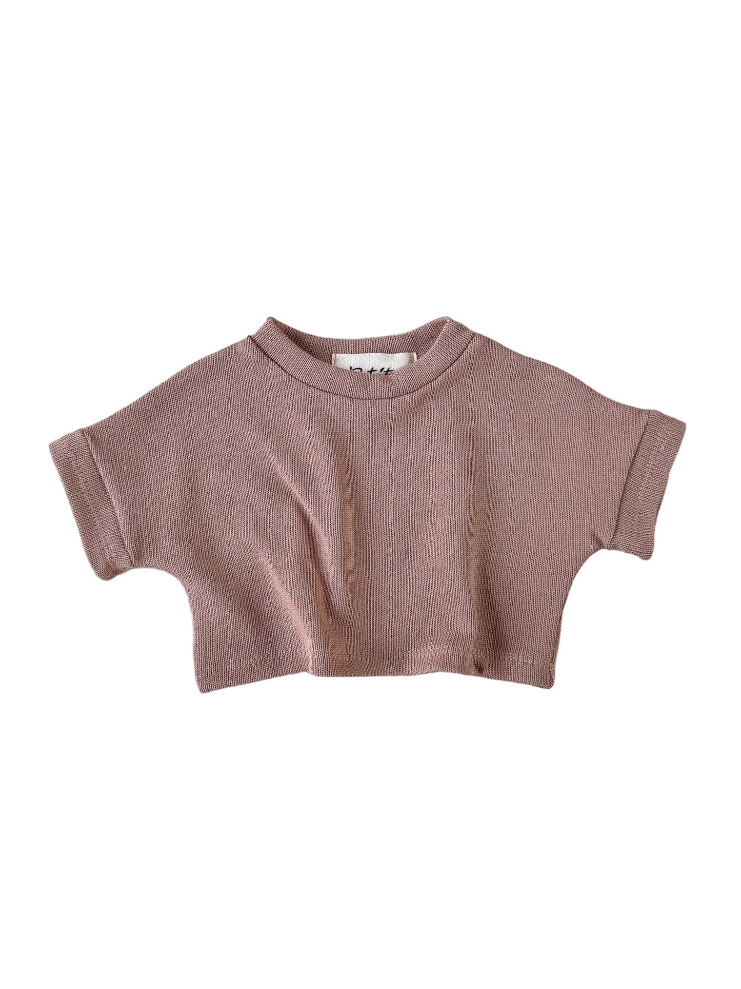 Knit t-shirt / dark beige