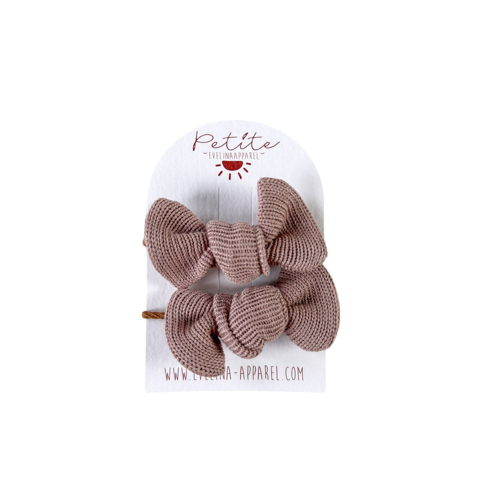 Pigtails bow set / dark beige