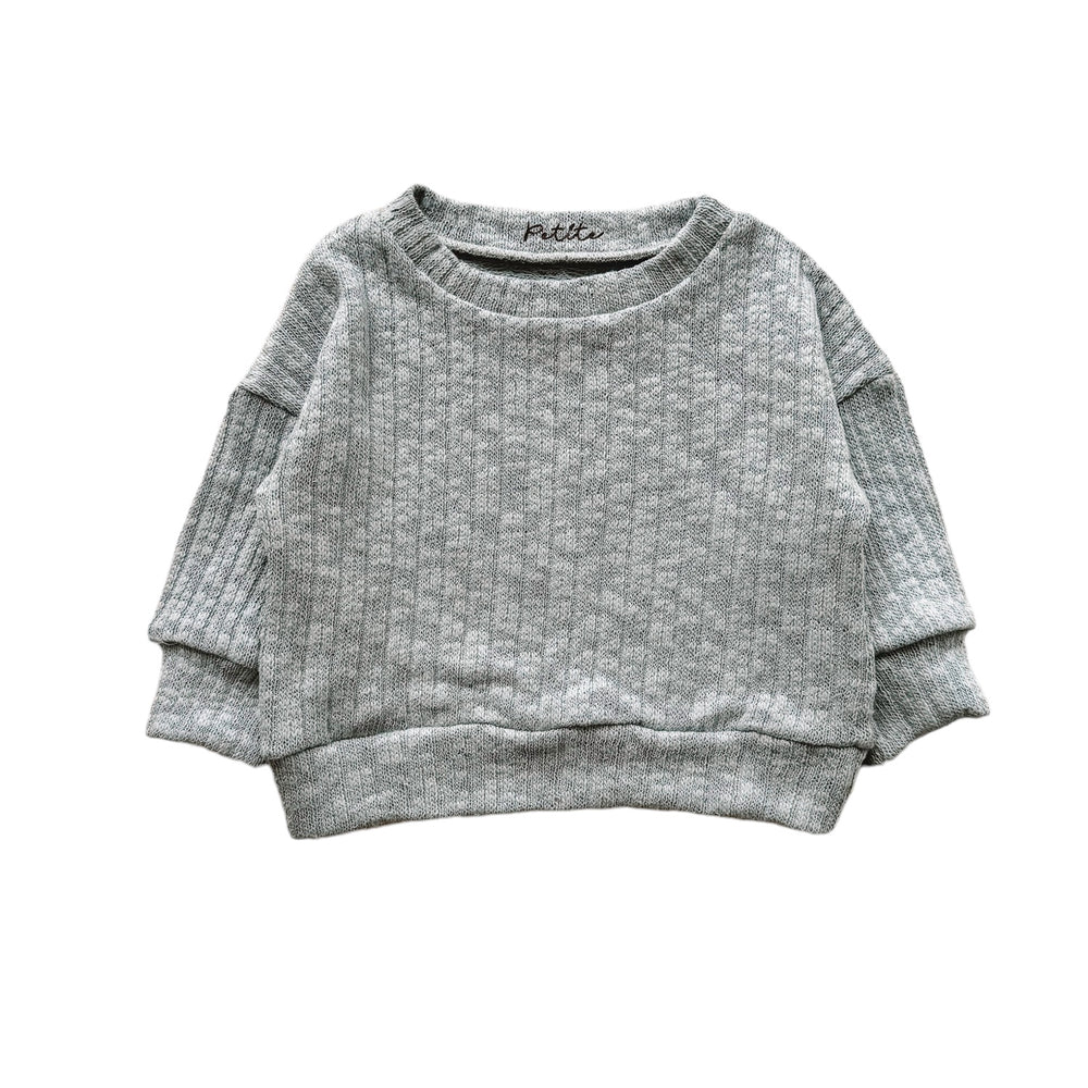 Cotton knit sweater / sky blue